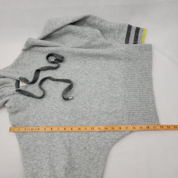 H&M Pringle Of Scotland Womens XS Hoodie GRAY Knit Sweater Oversized Wool Blend - Picture 13 of 14